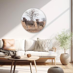 Muurcirkel Zebra's in de natuur