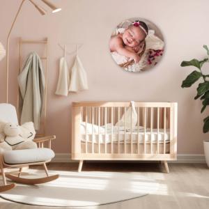 Muurcirkel met eigen foto (en evt. tekst/naam)