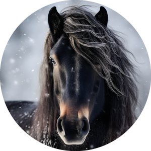 Muurcirkel Zwart paard