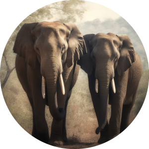 Muurcirkel Olifanten in jungle