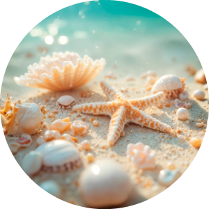 Muurcirkel Zeesterren en parels