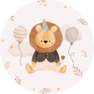 Muurcirkel Leeuw • ook te bestellen met naam / geboortedatum