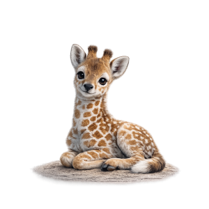 Muurcirkel schattige Giraffe (liggend)